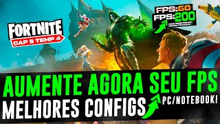 COMO AUMENTAR O FPS NO FORTNITE NOVA TEMPORADA MELHORES CONFIGURAÇÕES PARA MAIS DESEMPENHO PC FRACO [upl. by Rutger653]