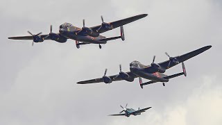 THE TWO LANCASTERS  DUNSFOLD WINGS AND WHEELS  2014 [upl. by Airetnohs440]