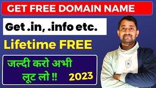 ✅How to get a FREE Domain Name For Your Website in 2023  Get in info etc 💥100 Working [upl. by Gracie762]