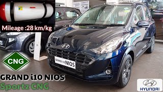 2021 Grand i10 Nios CNG detailed ReviewSportz CNGSpecificationsFeaturesPrices [upl. by Manara]