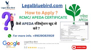 APEDA How to apply RCMC Certificate Self Apply APEDA कैसे APEDA रजिस्ट्रेशन खुद से करे [upl. by Allrud]