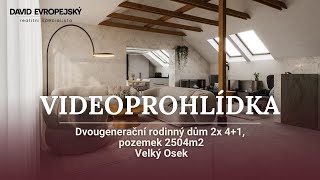 Dvougenerační rodinný dům s dispozicí 2x 41 pozemek 2504m2 Velký Osek [upl. by Evilo651]