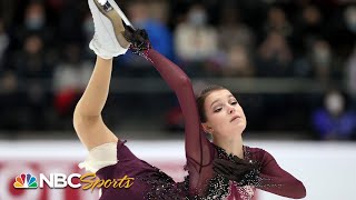 Shcherbakovas dazzling free skate earns silver medal at Euros  NBC Sports [upl. by Anneis]