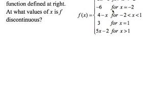 111b Finding Points of Discontinuity of a Piecewise Function [upl. by Mareah]