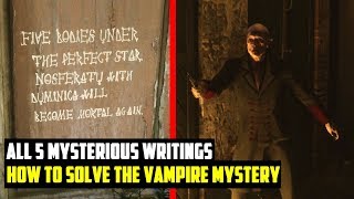 All 5 MYSTERIOUS WRITING Locations Vampire Mystery SOLVED Red Dead Redemption 2 [upl. by Ot]