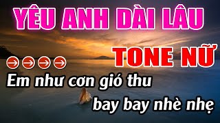 Yêu Anh Dài Lâu Karaoke Tone Nữ  D  Karaoke Lâm Beat  Beat Mới [upl. by Ahsiekan]