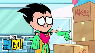 The Secret Behind Robins Mask  Teen Titans GO  Cartoon Network [upl. by Yellac187]