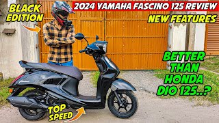 All New 2024 Yamaha Fascino 125 Black Edition Review  Top Speed  Lightest Scooter in segment 🔥 [upl. by Nirej]