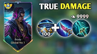 WHEN GLOBAL BRODY ABUSE THIS NEW TRUE DAMAGE BUILD IN SOLO RANKED🔥  TOP 1 GLOBAL BRODY  MLBB [upl. by Waters]