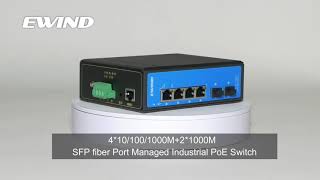 Gigabit 4 Port Managed Industrial POE switch with 2 Uplink SFP Port [upl. by Eseeryt]