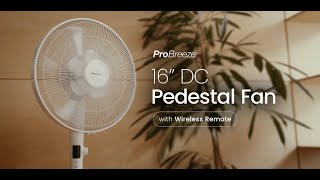 Pro Breeze 16Inch DC Pedestal Fan with Wireless Remote [upl. by Brittani]