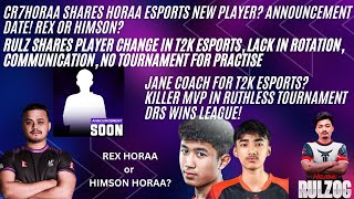 cr7horaaYT SHARE HoraaEsportsOfficial ANNOUNCEMENT DATE REXHIMSONt2kesports PLAYER CHANGE [upl. by Aubyn]