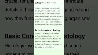 Explanation Of Histology And Basic Concept Of Histology histology Conceptofhistology [upl. by Ayhtin]