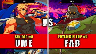 GGST  UME Sin VS FAB Potemkin  Guilty Gear Strive High level gameplay [upl. by Issirk]