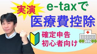 確定申告での医療費控除、etaxで実演【個人事業主、サラリーマンの確定申告】 [upl. by Fredel900]