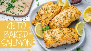 Keto Baked Salmon Recipe – How To Make Salmon Fillet In The Oven – Blondelish [upl. by Nide]