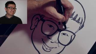 HOW TO DRAW A QUICK CARICATURE DEMO by ERIC MELTON [upl. by Mita]