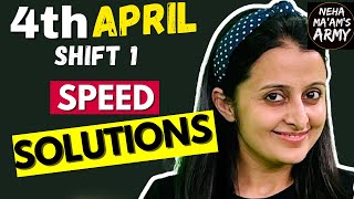 JEE APRIL 2024  4th APRIL SHIFT 1 PAPER SOLUTIONS  SPEED SOLUTIONS  JEE MATHS NEHA MAM jee2024 [upl. by Erina]