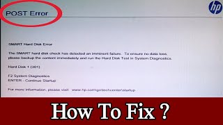 Post Error SMART Hard disk Error l How to fix SMART Hard Disk Error 301 [upl. by Josias46]