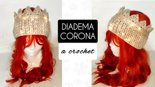 DIADEMA de CORONA a CROCHET 👑 TODAS LAS TALLAS [upl. by Noe]