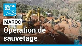 Maroc  opération de sauvetage pour libérer un enfant coincé dans un puit • FRANCE 24 [upl. by Samtsirhc]