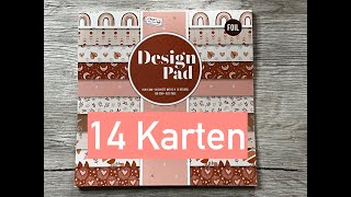 ACTION 14 Karten mit einem 15x15cm Design Pad  Craft Sensations [upl. by Chinua708]