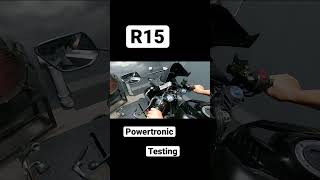 Yamaha r15 powertronic testing powertronic quickshifter topspeed yamahar15v3 [upl. by Hamid]