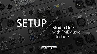 How to setup Studio One with RME Audio Interfaces [upl. by Deegan]