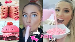 I only ate PINK food for 24 HOURS challenge [upl. by Iluj]