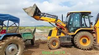 JCB 3DX X Pert 4 Wd Foldinj And Loading video Sonalika Di 740 JCB tractor Rabbul jcbTR [upl. by Aimat899]