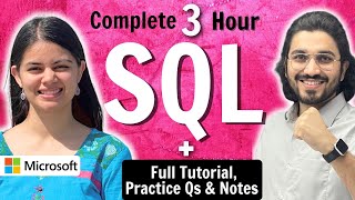 SQL  Complete Course in 3 Hours  SQL One Shot using MySQL [upl. by Ennovehc]