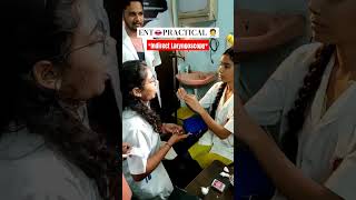 Indirect Laryngoscopy🧑‍⚕️👄👆 medstudent practical reels trending ytshorts bams ayurveda [upl. by Aihceyt]