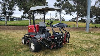 Mowing the Lawn with the Toro ReelMaster 5410D Wide Area RideOn Reel Lawnmower [upl. by Shirah]