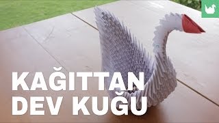 Kolayca origami yapmayı öğrenin Kağıttan Dev Kuğu Yapımı [upl. by Ayekel]