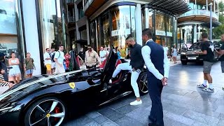 MONACO BEST SUMMER MILLIONAIRE SHOWING SUPERCARS 2023 monaco supercars billionaires [upl. by Kristos]