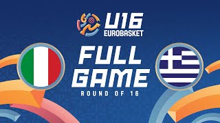 Round of 16 Italy v Greece  Full Basketball Game  FIBA U16 Womens EuroBasket 2024 [upl. by Anilehs156]