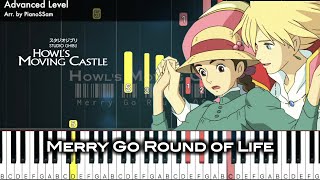 AdvancedMerry Go Round Of Life人生のメリーゴーランド Howls Moving Castle  Piano Arrangement Title faded [upl. by Aidnahs]