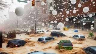 A moment ago in Romania Unprecedented storm devastated Suceava flood and hail [upl. by Bourn345]