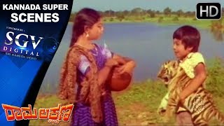 Sudheer kills the lady from the village  Rama Lakshmana Kannada Movie  Kannada Scenes M P Shankar [upl. by Lalaj725]