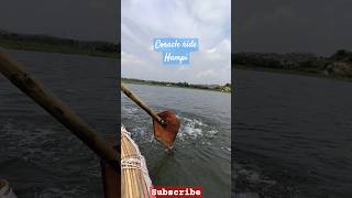 Coracle Ride in the Tungabadhra River hampi travel coracleride boating viralshort karnataka [upl. by Rebmyk]