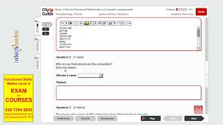 Functional Skills Maths Level 1 Sample 1 P1 Intech Centre [upl. by Renelle44]