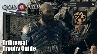 God of War 2018  Trilingual Trophy Guide Obtain 8 languages of Muspelheim and Niflheim [upl. by Llenet]