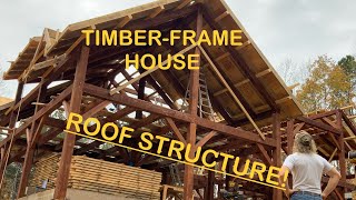 Building the ROOF on our custom offgrid TIMBERframed DREAM HOUSE  Ep 16  BDOTT [upl. by Gutow]