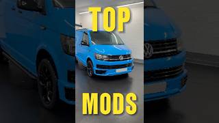 VW TRANSPORTER EXTERIOR MODS Alloy Wheels Side Bars Gloss Black Front SpoilerSplitter Roof Bar [upl. by Anahsed890]