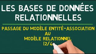 Bases de Données Relationnelles  Passage du Modèle EntitéAssociation au Modèle Relationnel 24 [upl. by Lleraj]