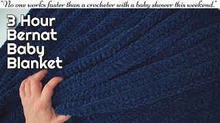 Bernat Blanket Yarn Crochet Pattern  Crochet Baby Blanket [upl. by Innej]