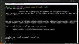 Cryptography  Encryption and Decryption python pythonprogramming cryptography encryption [upl. by Ihdin]