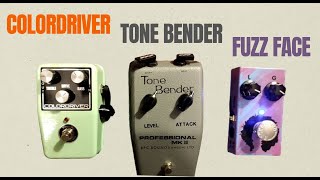 COLORDRIVER vs TONE BENDER vs FUZZ FACE  3 different type of FUZZ [upl. by Pahl252]