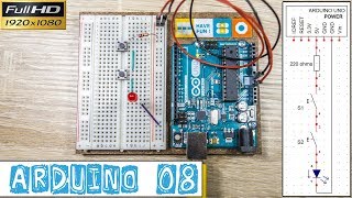 Arduino08Câblage de 2 boutons poussoirs en SERIE sur la Breadboard [upl. by Gnurt406]