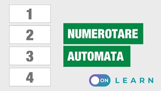 Numerotare automata in Excel [upl. by Behlau]